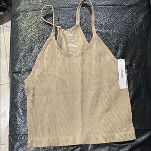 Ododos  Tan Ribbed Women's Top